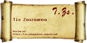 Tix Zsuzsanna névjegykártya